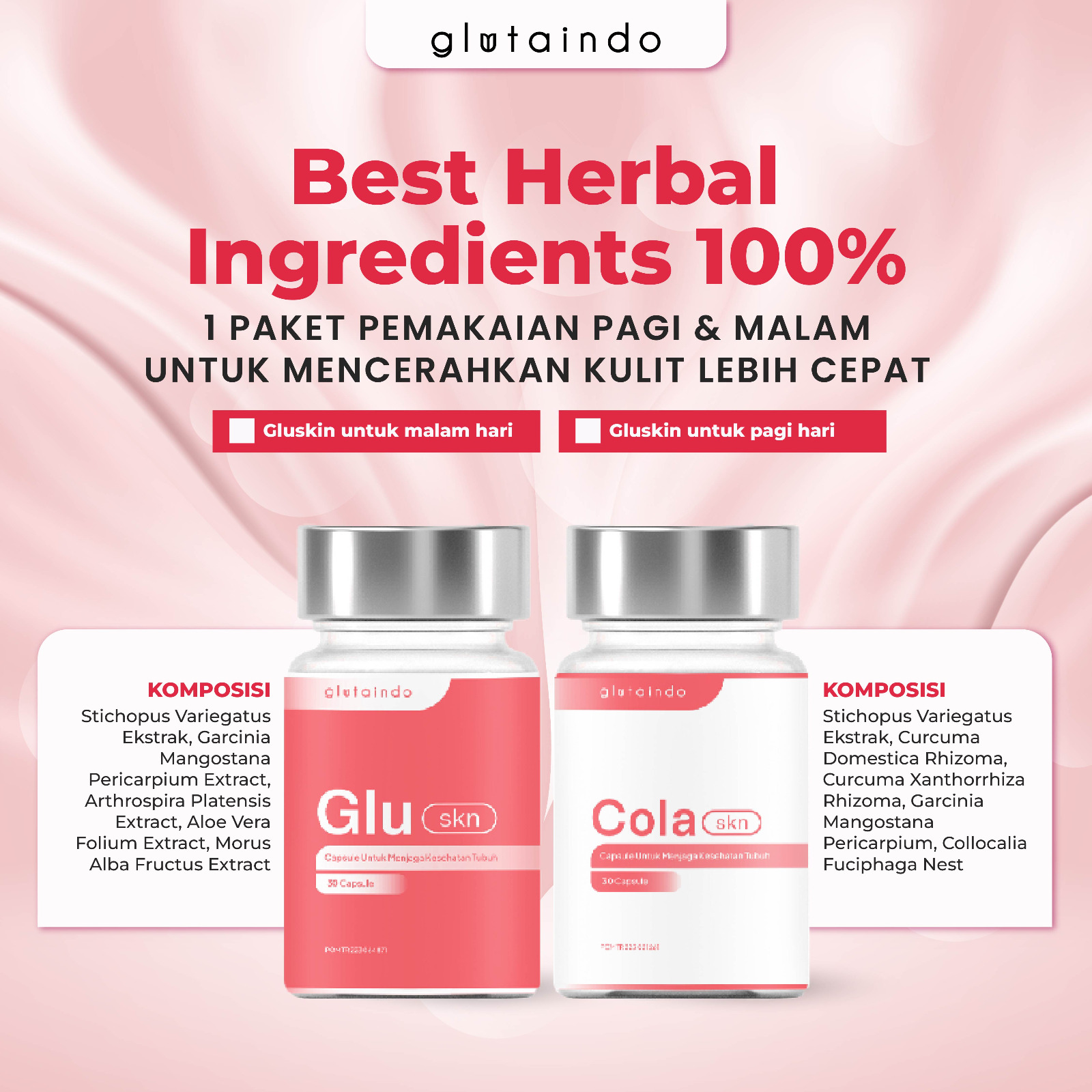 Suplemen Pemutih Glutaindo Glu Skn Cola Skn